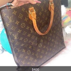 Louis Vuitton Monogram Tote with Leather Handles